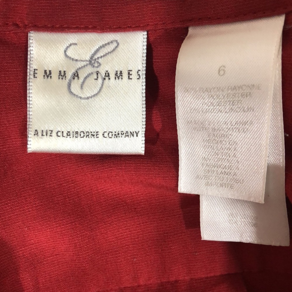 LIZ Claiborne Emma James  red woman button blazer - Picture 5 of 5